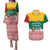 Lithuania Christmas Couples Matching Puletasi and Hawaiian Shirt with Santa Sleigh Pulled by Storks and Folk Pattern Design - Wonder Print Shop