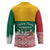 Lithuania Christmas Hockey Jersey with Santa Sleigh Pulled by Storks and Folk Pattern Design - Wonder Print Shop
