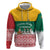 Lithuania Christmas Hoodie with Santa Sleigh Pulled by Storks and Folk Pattern Design - Wonder Print Shop