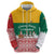 Lithuania Christmas Hoodie with Santa Sleigh Pulled by Storks and Folk Pattern Design - Wonder Print Shop
