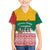 Lithuania Christmas Kid Hawaiian Shirt with Santa Sleigh Pulled by Storks and Folk Pattern Design - Wonder Print Shop