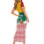 Lithuania Christmas Short Sleeve Bodycon Dress with Santa Sleigh Pulled by Storks and Folk Pattern Design - Wonder Print Shop