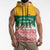 Lithuania Christmas Sleeveless Zip Hoodie with Santa Sleigh Pulled by Storks and Folk Pattern Design - Wonder Print Shop