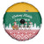 Lithuania Christmas Spare Tire Cover with Santa Sleigh Pulled by Storks and Folk Pattern Design - Wonder Print Shop