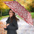 Lithuania Christmas Umbrella with Santa Sleigh Pulled by Storks and Folk Pattern Design - Wonder Print Shop