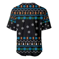 Funny Santa Riding Dinosaur Christmas Baseball Jersey Gingerbread Snowflake Pattern - Wonder Print Shop