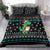 Funny Santa Riding Dinosaur Christmas Bedding Set Gingerbread Snowflake Pattern - Wonder Print Shop