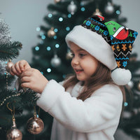 Funny Santa Riding Dinosaur Christmas Santa Hat Gingerbread Snowflake Pattern - Wonder Print Shop