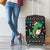 Funny Santa Riding Dinosaur Christmas Luggage Cover Gingerbread Snowflake Pattern - Wonder Print Shop