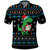 Funny Santa Riding Dinosaur Christmas Polo Shirt Gingerbread Snowflake Pattern - Wonder Print Shop