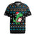 Funny Santa Riding Dinosaur Christmas Rugby Jersey Gingerbread Snowflake Pattern - Wonder Print Shop