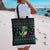 Funny Santa Riding Dinosaur Christmas Tote Bag Gingerbread Snowflake Pattern - Wonder Print Shop