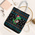 Funny Santa Riding Dinosaur Christmas Tote Bag Gingerbread Snowflake Pattern - Wonder Print Shop