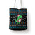 Funny Santa Riding Dinosaur Christmas Tote Bag Gingerbread Snowflake Pattern - Wonder Print Shop