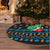 Funny Santa Riding Dinosaur Christmas Tree Skirt Gingerbread Snowflake Pattern - Wonder Print Shop