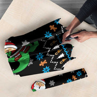 Funny Santa Riding Dinosaur Christmas Umbrella Gingerbread Snowflake Pattern - Wonder Print Shop