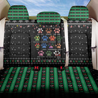 Christmas Colorful Dog Pawprint Back Car Seat Cover Black Snowflake Pattern Design - Wonder Print Shop