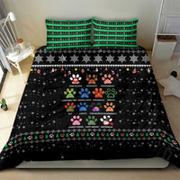 Christmas Colorful Dog Pawprint Bedding Set Black Snowflake Pattern Design - Wonder Print Shop