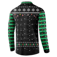 Christmas Colorful Dog Pawprint Button Sweatshirt Black Snowflake Pattern Design - Wonder Print Shop