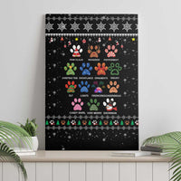 Christmas Colorful Dog Pawprint Canvas Wall Art Black Snowflake Pattern Design - Wonder Print Shop