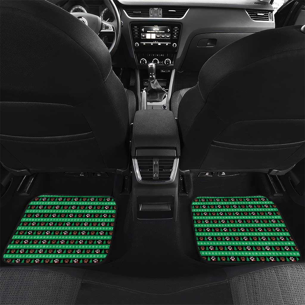 Christmas Colorful Dog Pawprint Car Mats Black Snowflake Pattern Design - Wonder Print Shop