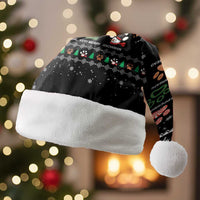 Christmas Colorful Dog Pawprint Christmas Santa Hat Black Snowflake Pattern Design - Wonder Print Shop
