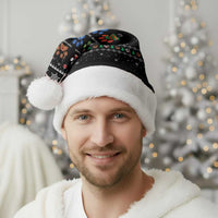 Christmas Colorful Dog Pawprint Christmas Santa Hat Black Snowflake Pattern Design - Wonder Print Shop