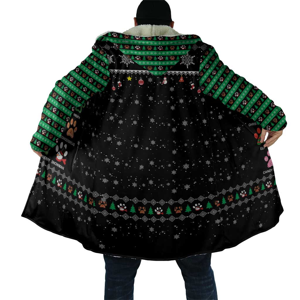 Christmas Colorful Dog Pawprint Cloak Black Snowflake Pattern Design - Wonder Print Shop