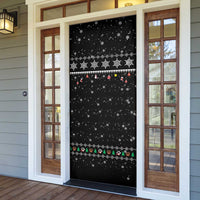 Christmas Colorful Dog Pawprint Door Cover Black Snowflake Pattern Design - Wonder Print Shop