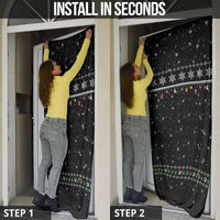 Christmas Colorful Dog Pawprint Door Cover Black Snowflake Pattern Design - Wonder Print Shop