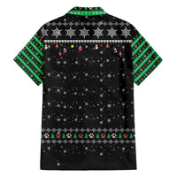 Christmas Colorful Dog Pawprint Hawaiian Shirt Black Snowflake Pattern Design - Wonder Print Shop