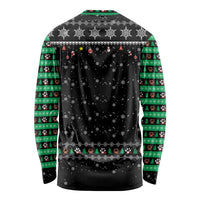 Christmas Colorful Dog Pawprint Long Sleeve Shirt Black Snowflake Pattern Design - Wonder Print Shop