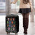 Christmas Colorful Dog Pawprint Luggage Cover Black Snowflake Pattern Design - Wonder Print Shop