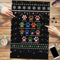 Christmas Colorful Dog Pawprint Puzzle Black Snowflake Pattern Design - Wonder Print Shop