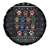 Christmas Colorful Dog Pawprint Spare Tire Cover Black Snowflake Pattern Design - Wonder Print Shop