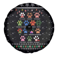 Christmas Colorful Dog Pawprint Spare Tire Cover Black Snowflake Pattern Design - Wonder Print Shop