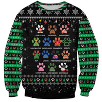 Christmas Colorful Dog Pawprint Sweatshirt Black Snowflake Pattern Design - Wonder Print Shop