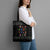 Christmas Colorful Dog Pawprint Tote Bag Black Snowflake Pattern Design - Wonder Print Shop