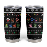 Christmas Colorful Dog Pawprint Tumbler Cup Black Snowflake Pattern Design - Wonder Print Shop