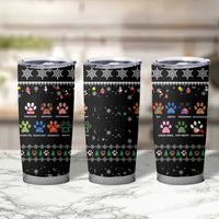 Christmas Colorful Dog Pawprint Tumbler Cup Black Snowflake Pattern Design - Wonder Print Shop