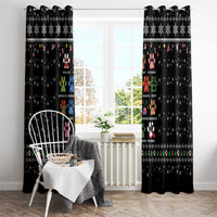Christmas Colorful Dog Pawprint Window Curtain Black Snowflake Pattern Design - Wonder Print Shop
