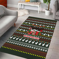 Black Cats in Stockings Area Rug with Meowy Christmas Quote on Festive Pattern Design - Wonder Print Shop