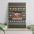 Black Cats in Stockings Canvas Wall Art with Meowy Christmas Quote on Festive Pattern Design - Wonder Print Shop