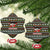 Black Cats in Stockings Ceramic Ornament with Meowy Christmas Quote on Festive Pattern Design - Wonder Print Shop