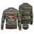 Black Cats in Stockings Ugly Christmas Sweater with Meowy Christmas Quote on Festive Pattern Design - Wonder Print Shop