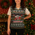 Black Cats in Stockings Christmas Knitted V-Neck Vest with Meowy Christmas Quote on Festive Pattern Design - Wonder Print Shop