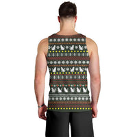 Black Cats in Stockings Men Tank Top with Meowy Christmas Quote on Festive Pattern Design - Wonder Print Shop