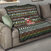 Black Cats in Stockings Quilt with Meowy Christmas Quote on Festive Pattern Design - Wonder Print Shop