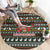 Black Cats in Stockings Round Carpet with Meowy Christmas Quote on Festive Pattern Design - Wonder Print Shop