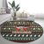 Black Cats in Stockings Round Carpet with Meowy Christmas Quote on Festive Pattern Design - Wonder Print Shop